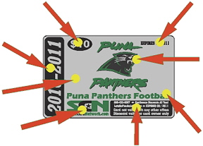 Puna Panthers front sample Spirit Card